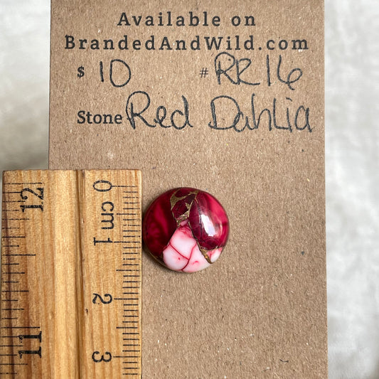 Red Dahlia Cabochon - RD16 AFAF0028-FEFC-473D-85BB-EC83171E2384 Brandedandwild.com
