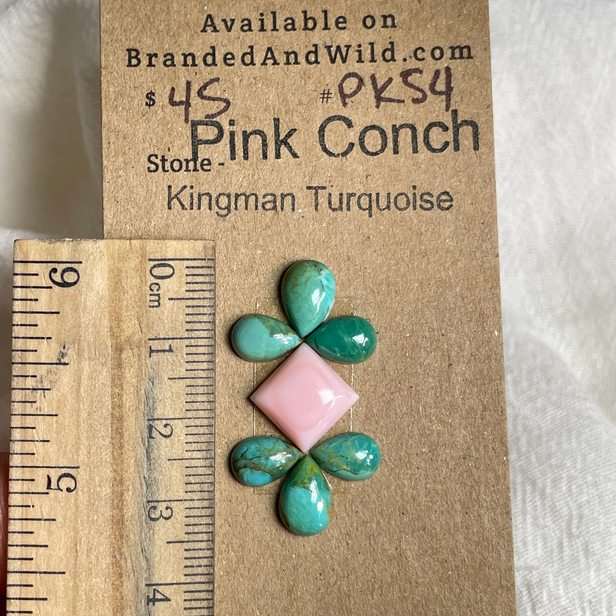 Pink Conch / Kingman Turquoise Cabochon - PK54