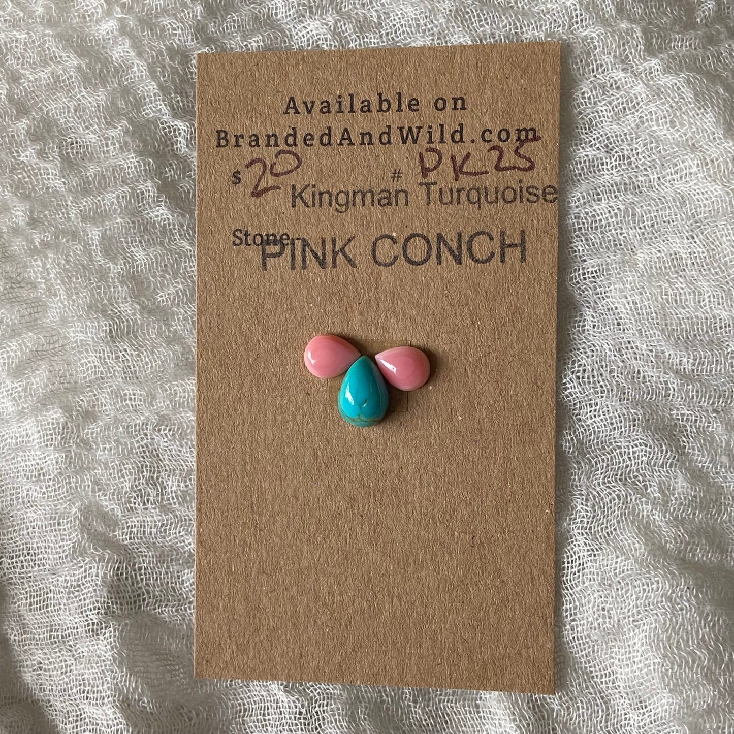 Pink Conch / Kingman Turquoise Cabochon - PK25