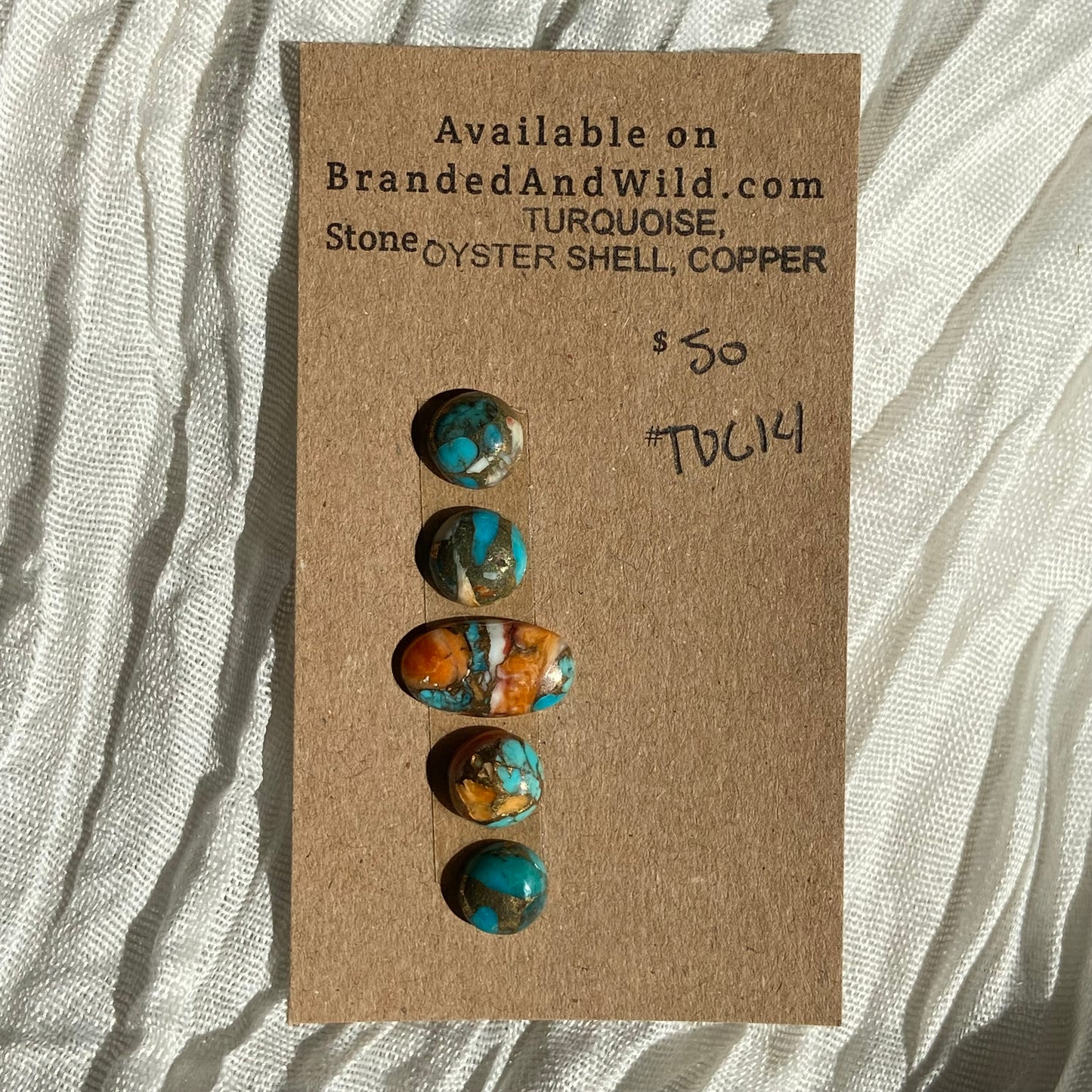 Turquoise, Oystershell, Copper Cabochon - TOC14 AFF17662-055C-471C-8869-2C43B9138E4E Brandedandwild.com