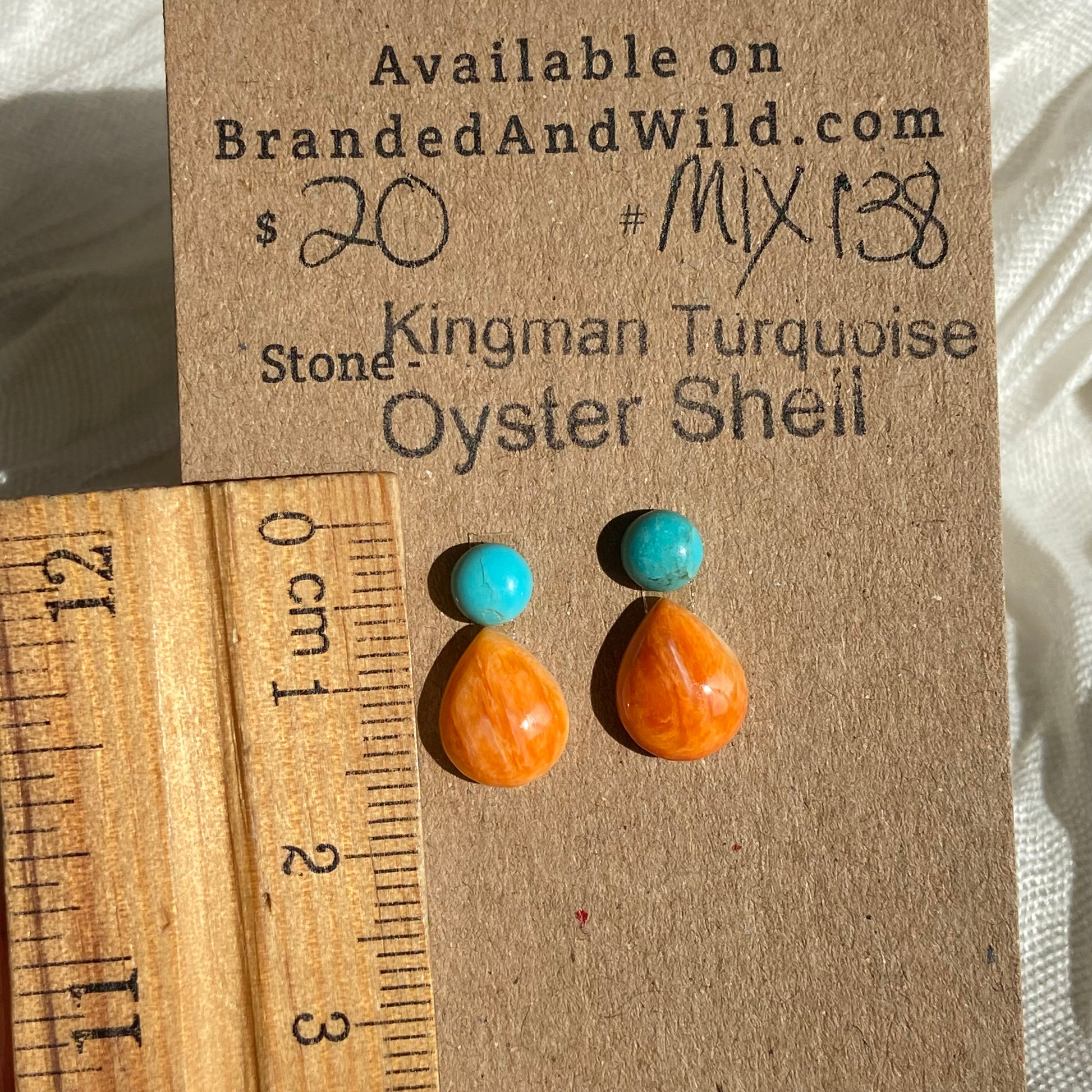 Oystershell / Kingman Turquoise Cabochon - MIX138 B06743B0-1AF2-439B-88A1-91AE8F371106 Brandedandwild.com