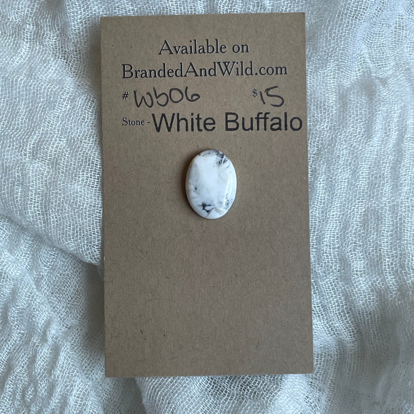 White Buffalo Cabochon - WB106 B069F3F0-478A-4251-A4DE-7B5BEE9D3D21 Brandedandwild.com