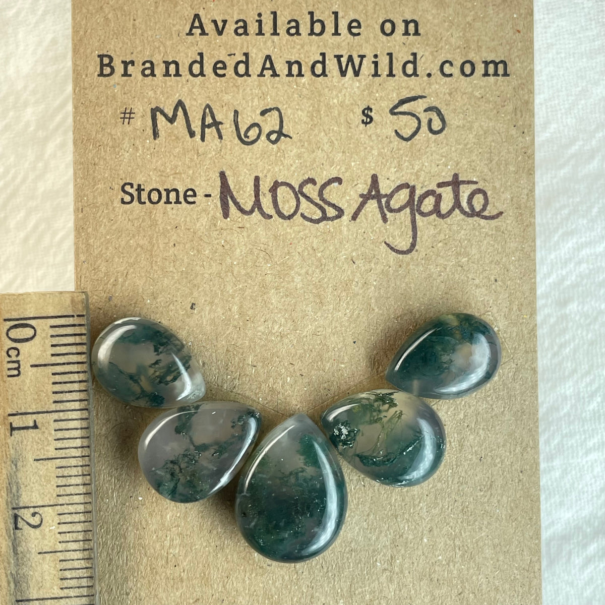 Moss Agate Cabochon - MA62 B07C5B9D-B61B-4719-9D57-0CA2608177AF Brandedandwild.com