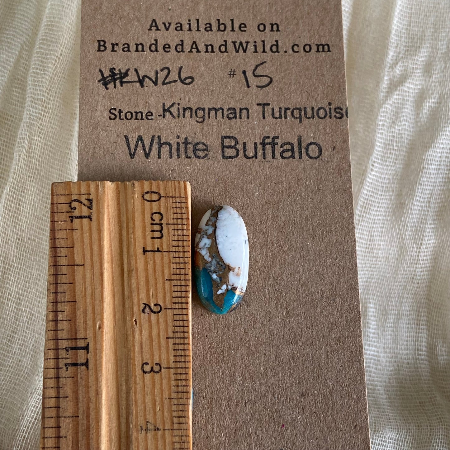 Kingman Turquoise, White Buffalo, Copper Cabochon - KW26
