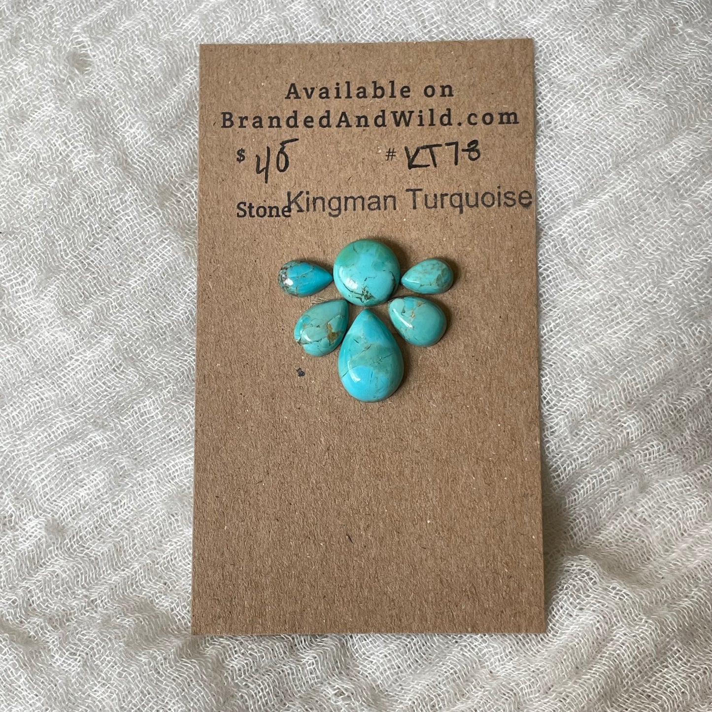 Kingman Turquoise Cabochon - KT78 B10D2B3D-640F-4F39-8C40-30637E39D98D Brandedandwild.com