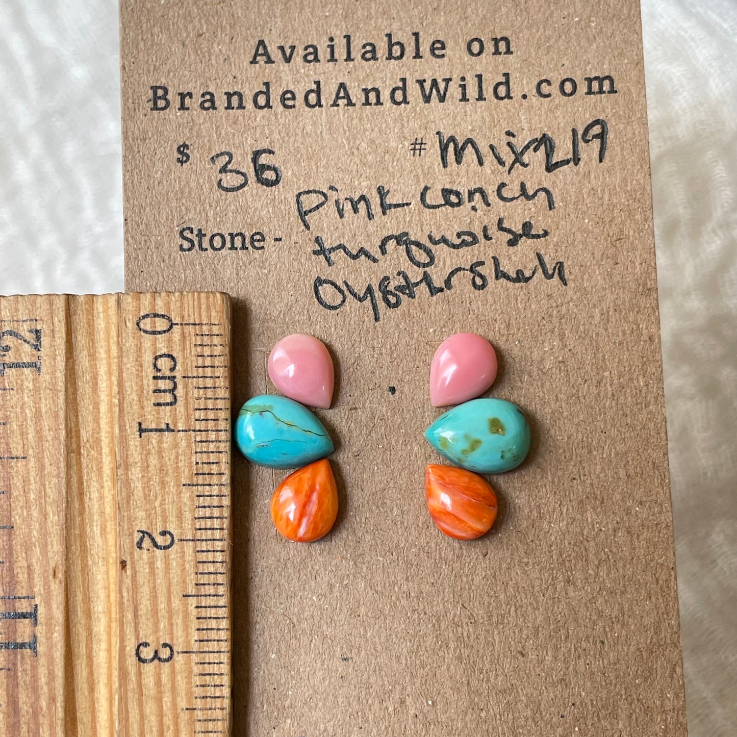 Kingman / Oyster Shell / Pink Conch Cabochon - Mix219 B1312ABD-FA40-4A9D-A2F8-F266C1C27A1C Brandedandwild.com