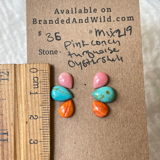Kingman / Oyster Shell / Pink Conch Cabochon - Mix219 B1312ABD-FA40-4A9D-A2F8-F266C1C27A1C Brandedandwild.com