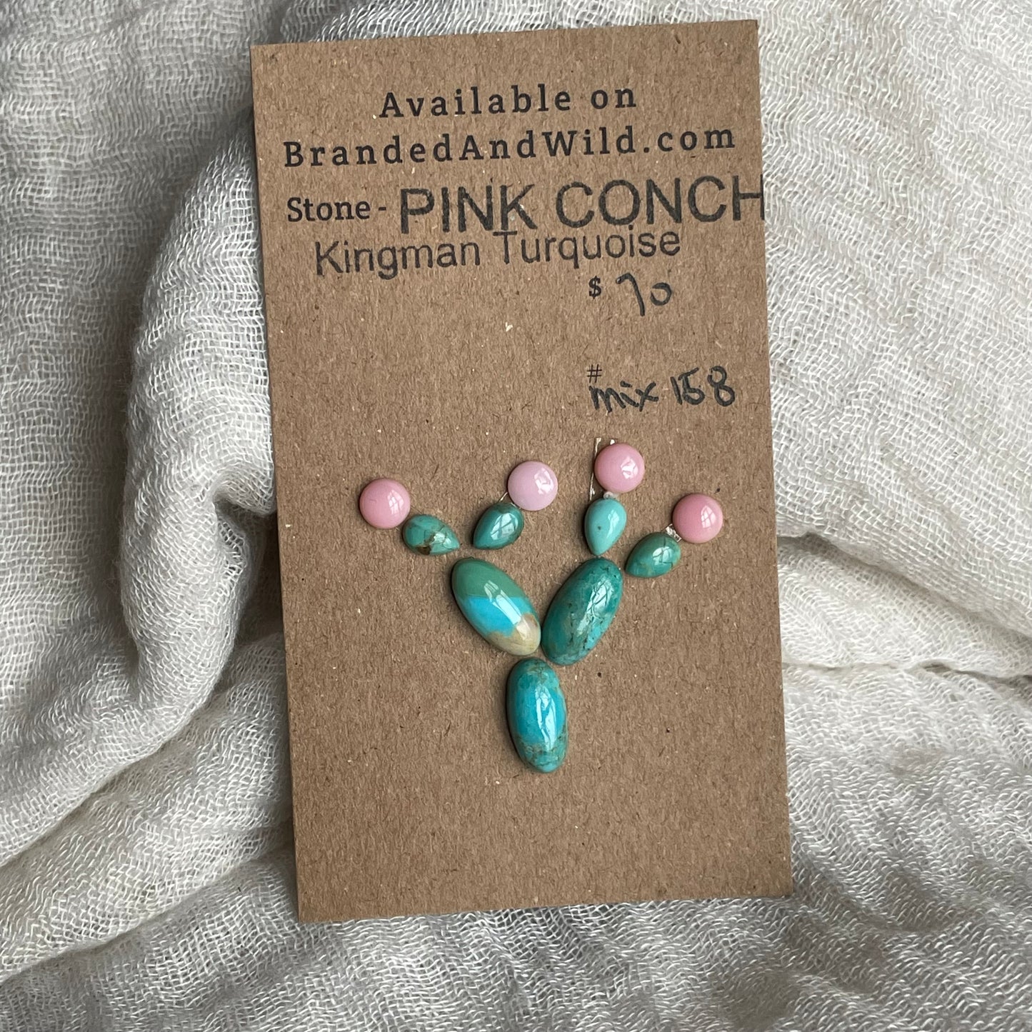Kingman / Pink Conch Cabochon - Mix158 B1529A6A-8C82-4DD0-8E24-B87F108ECF70 Brandedandwild.com