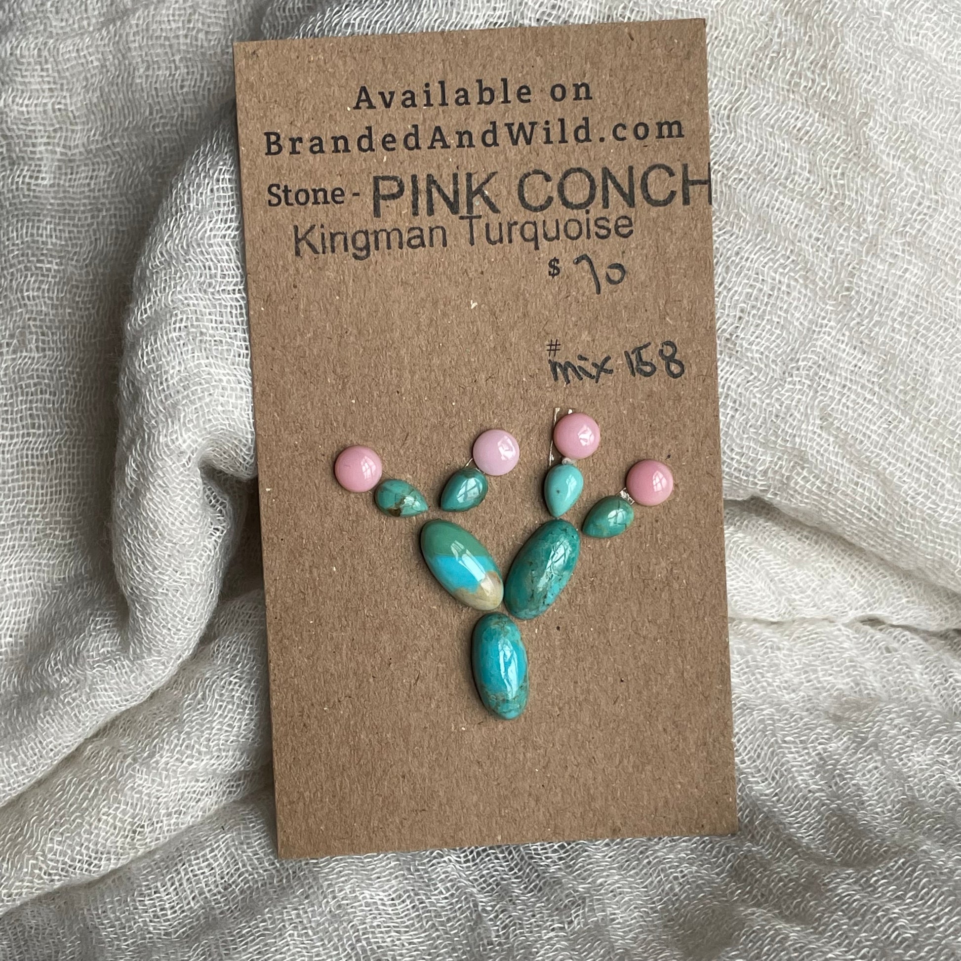Kingman / Pink Conch Cabochon - Mix158 B1529A6A-8C82-4DD0-8E24-B87F108ECF70 Brandedandwild.com
