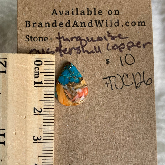 Turquoise, Oystershell, Copper Cabochon - TOC126
