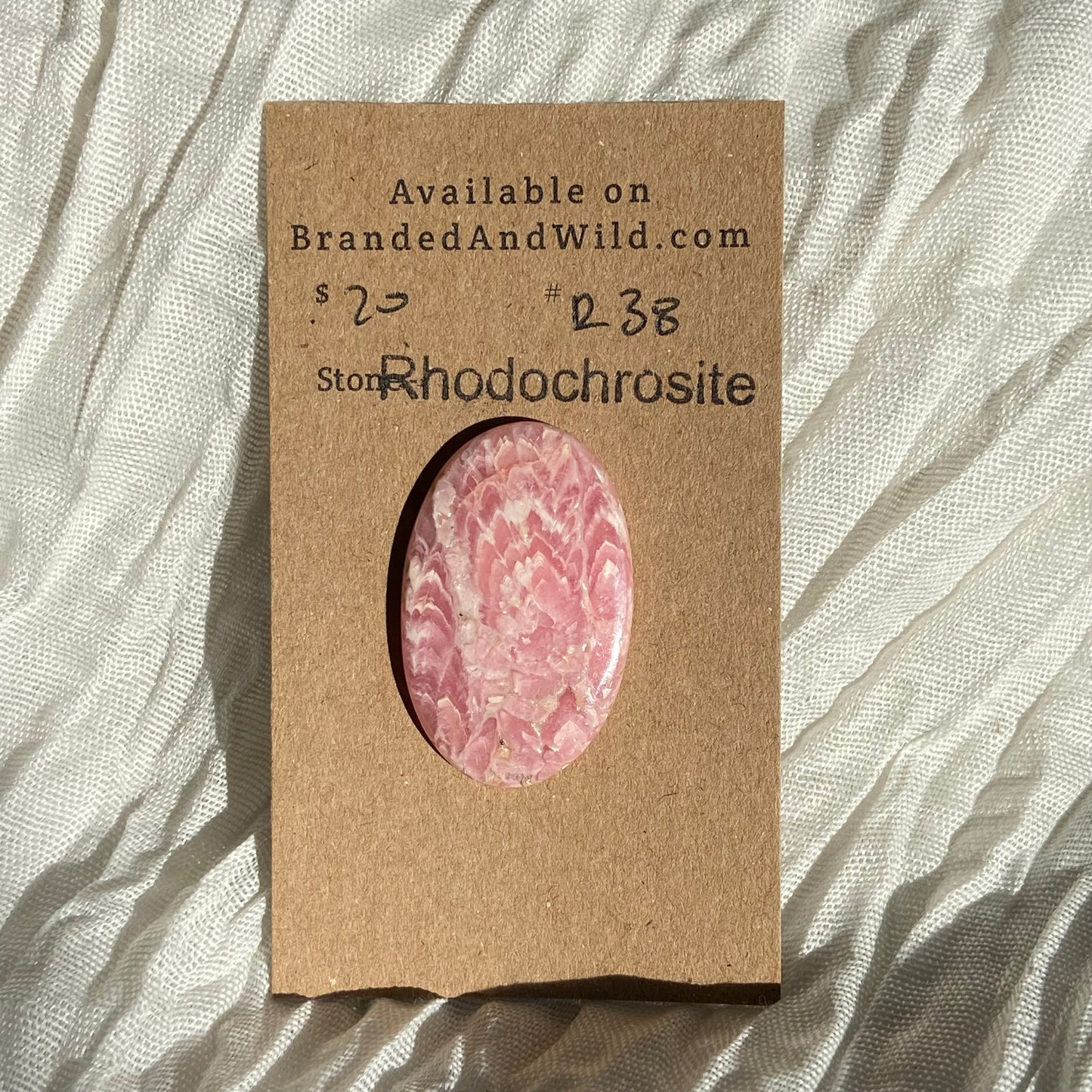 Rhodochrosite Cabochon - R38 B1F60FD0-ADEF-42C2-A410-0F6ECBD8D1B7 Brandedandwild.com