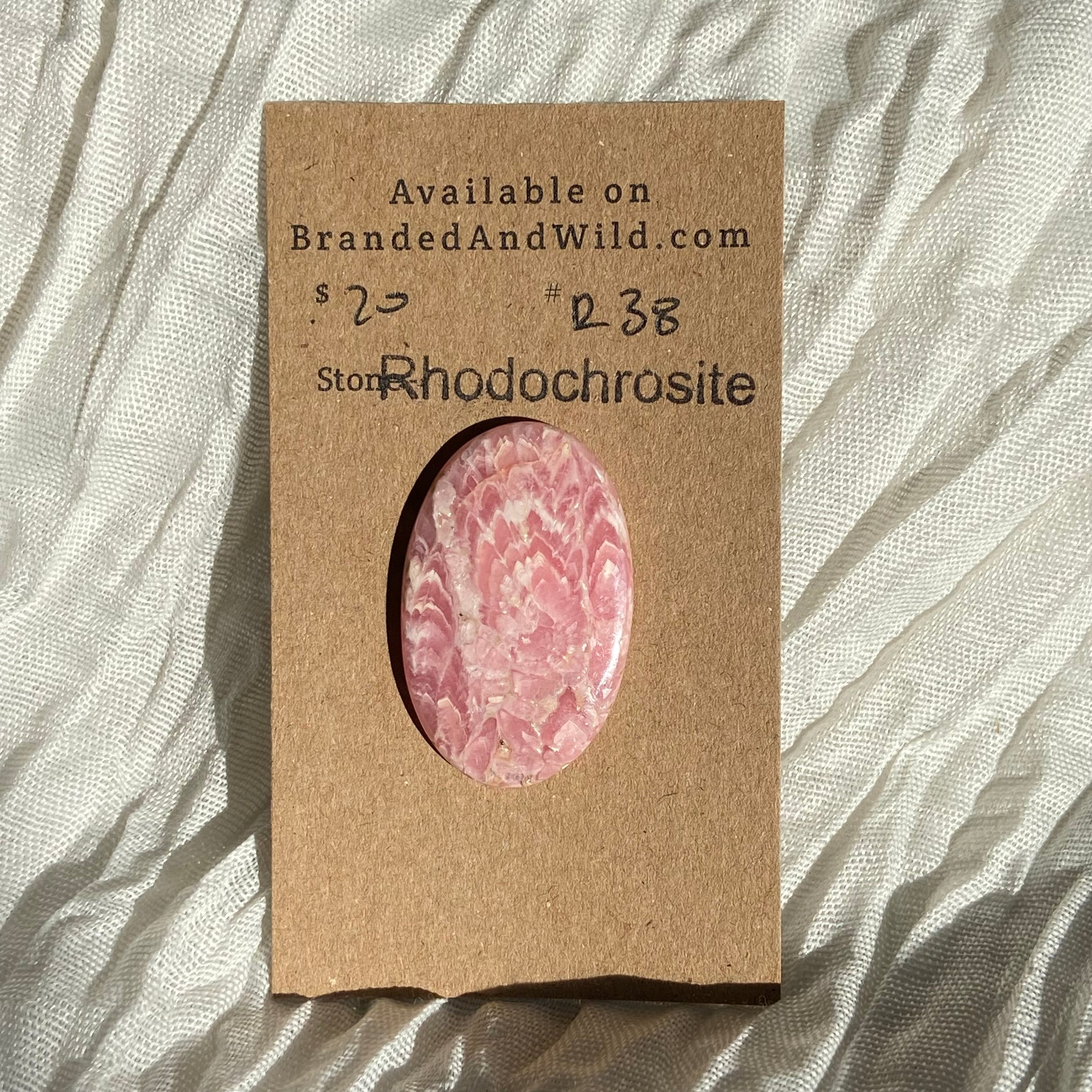 Rhodochrosite Cabochon - R38 B1F60FD0-ADEF-42C2-A410-0F6ECBD8D1B7 Brandedandwild.com