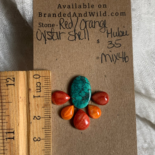 Hubei / Oyster Shell Cabochon - Mix46