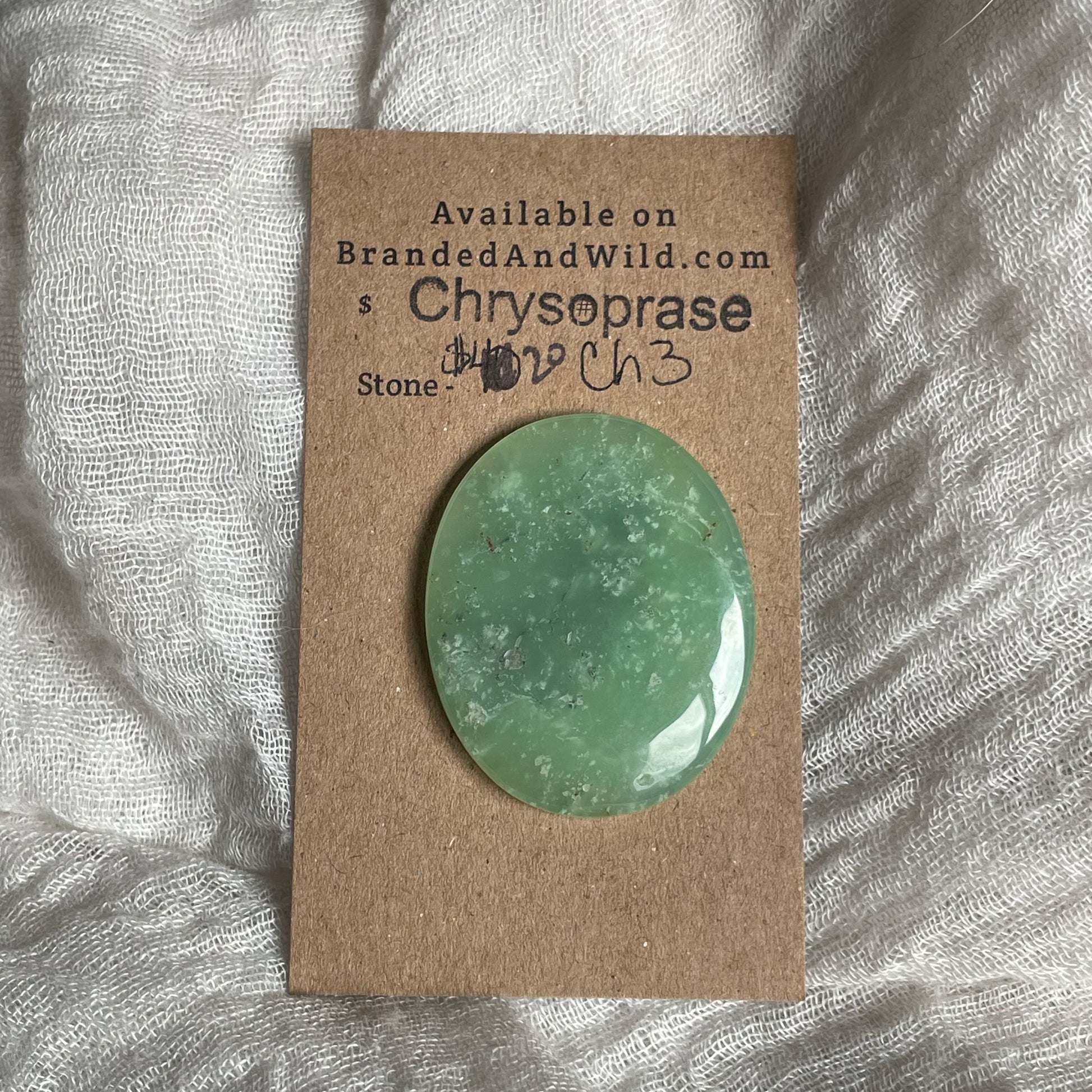 Chrysoprase Cabochon - Ch3 B226A6BA-DFB0-4165-A5F1-9D81D8BCD7A1 Brandedandwild.com