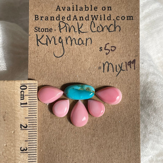 Kingman / Pink Conch Cabochon - Mix199 B2273318-00C9-46E0-A930-606AD196EE4B Brandedandwild.com