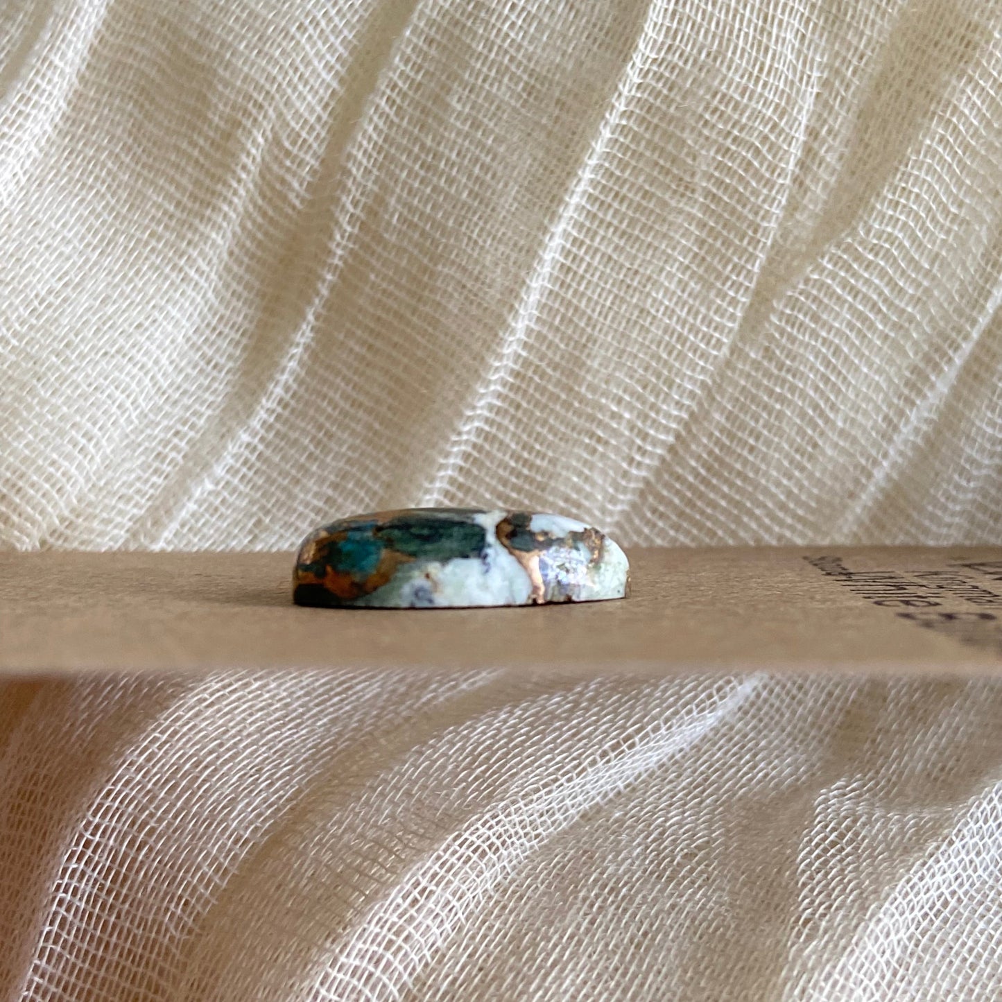 Kingman Turquoise, White Buffalo, Copper Cabochon - KW02