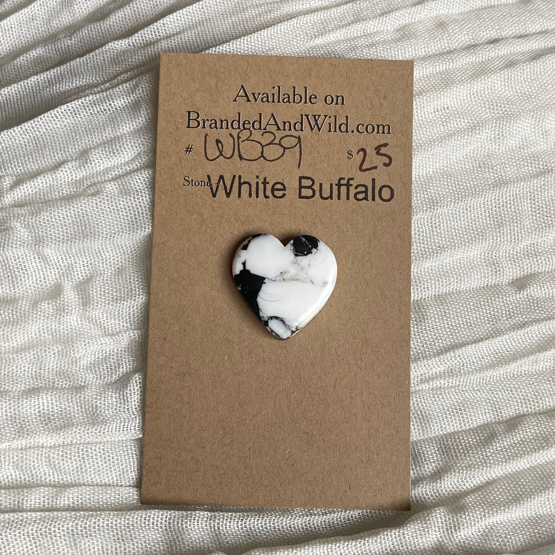 White Buffalo Cabochon - WB39 B28E479C-0A7B-4F00-807C-103676222365 Brandedandwild.com