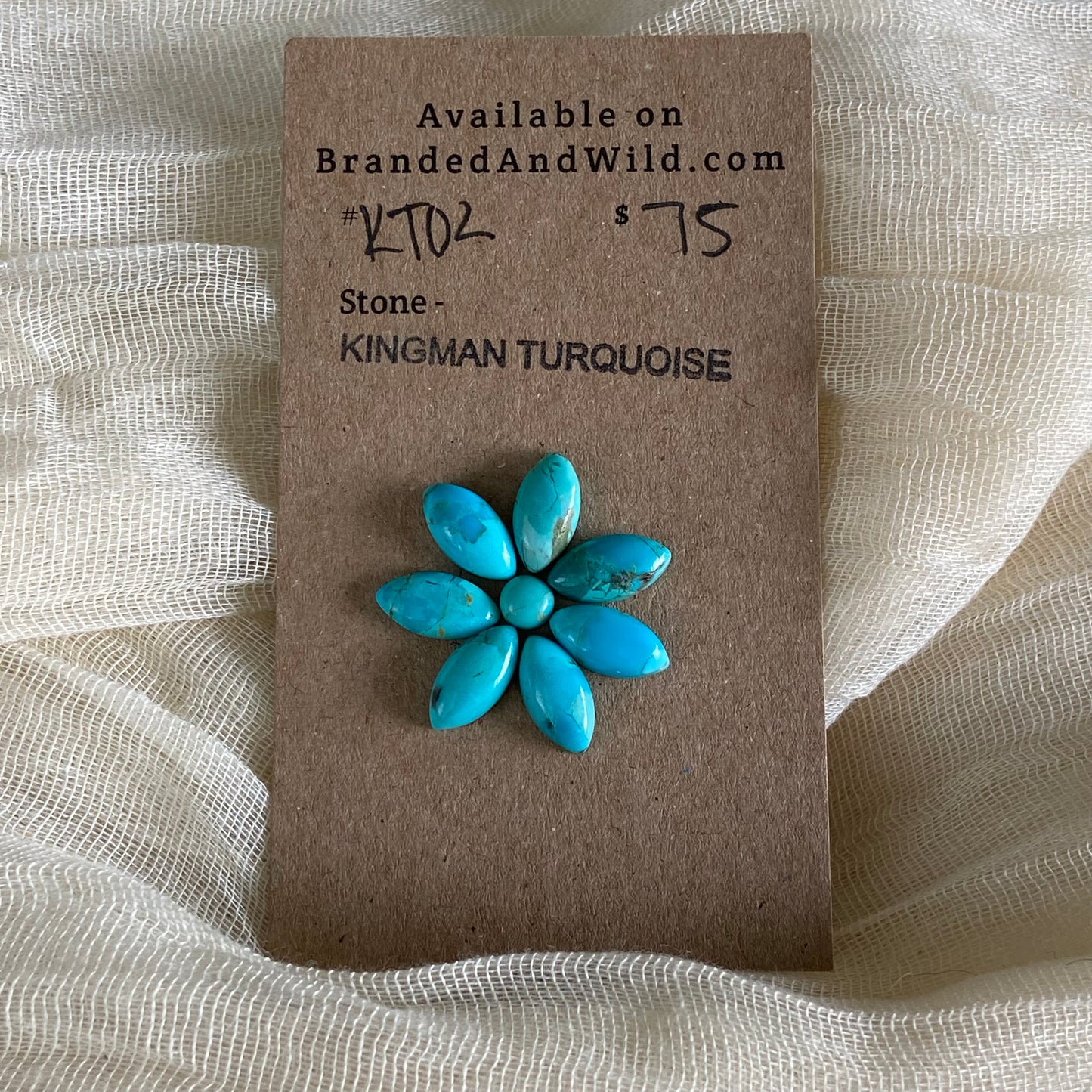 Kingman Turquoise Cabochon - KT02 B28F2270-1C53-46B9-80AF-FB5A66A07AA8 Brandedandwild.com