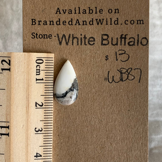 White Buffalo Cabochon - WB87