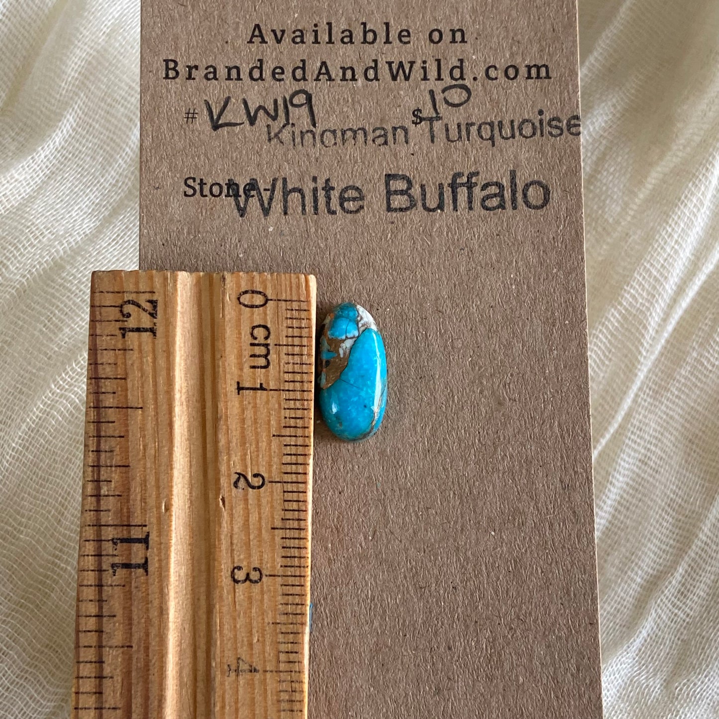 Kingman Turquoise, White Buffalo, Copper Cabochon - KW19