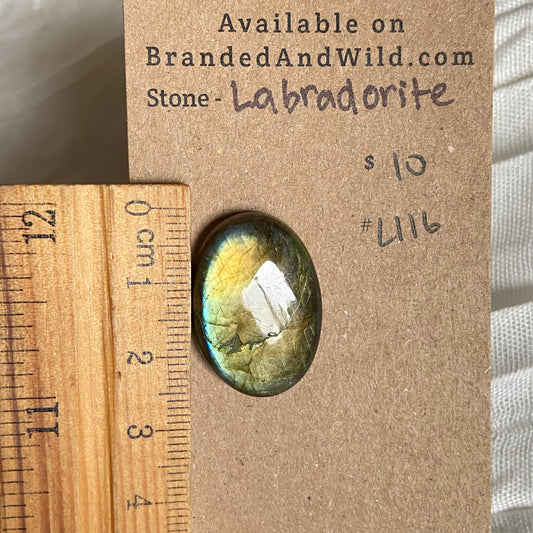 Labradorite Cabochon - L116 B308F819-AB1E-41DD-B782-394BA00BA4F7 Brandedandwild.com