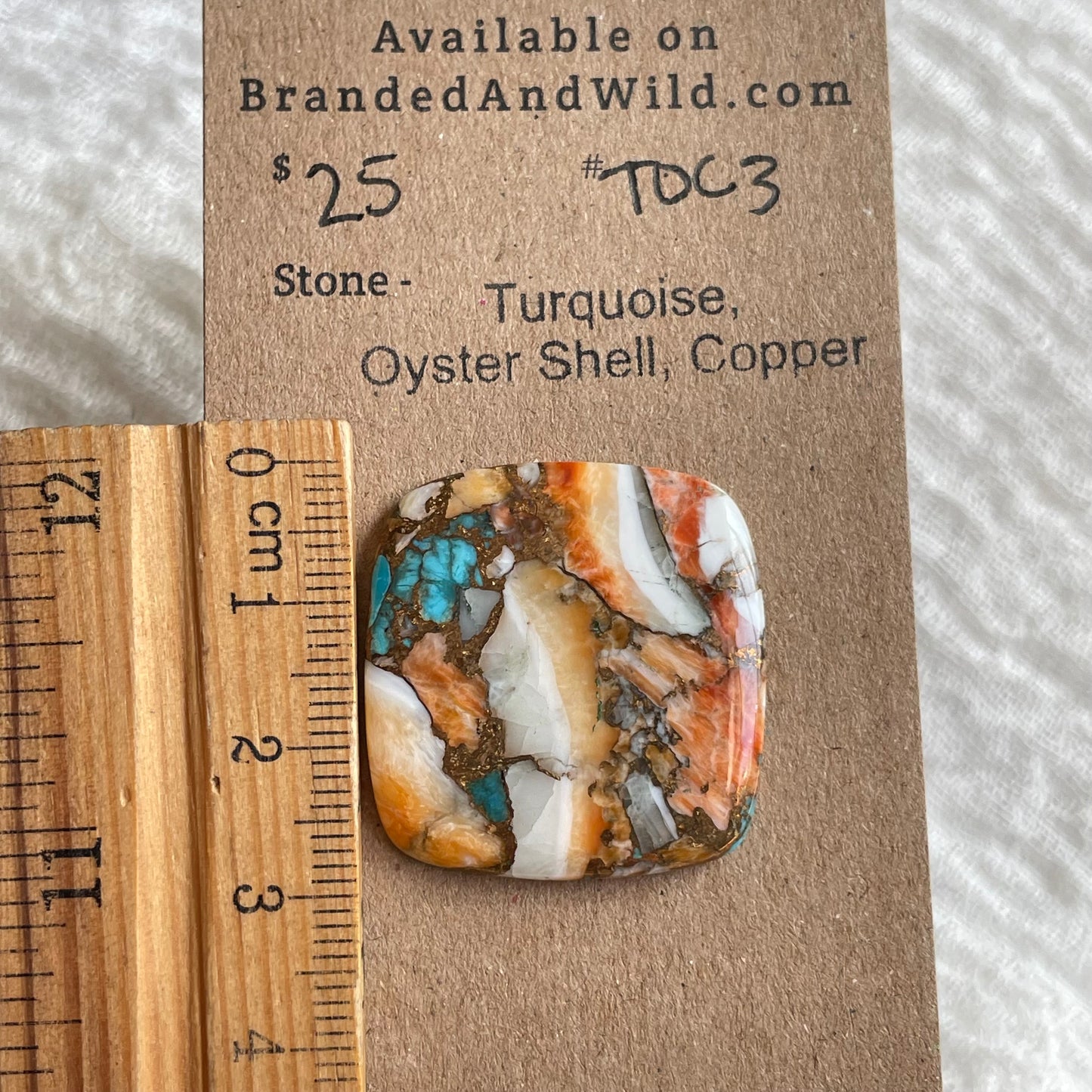 Turquoise, Oystershell, Copper Cabochon - TOC3 B35143EA-84FE-452B-B5C1-1BC363702213 Brandedandwild.com