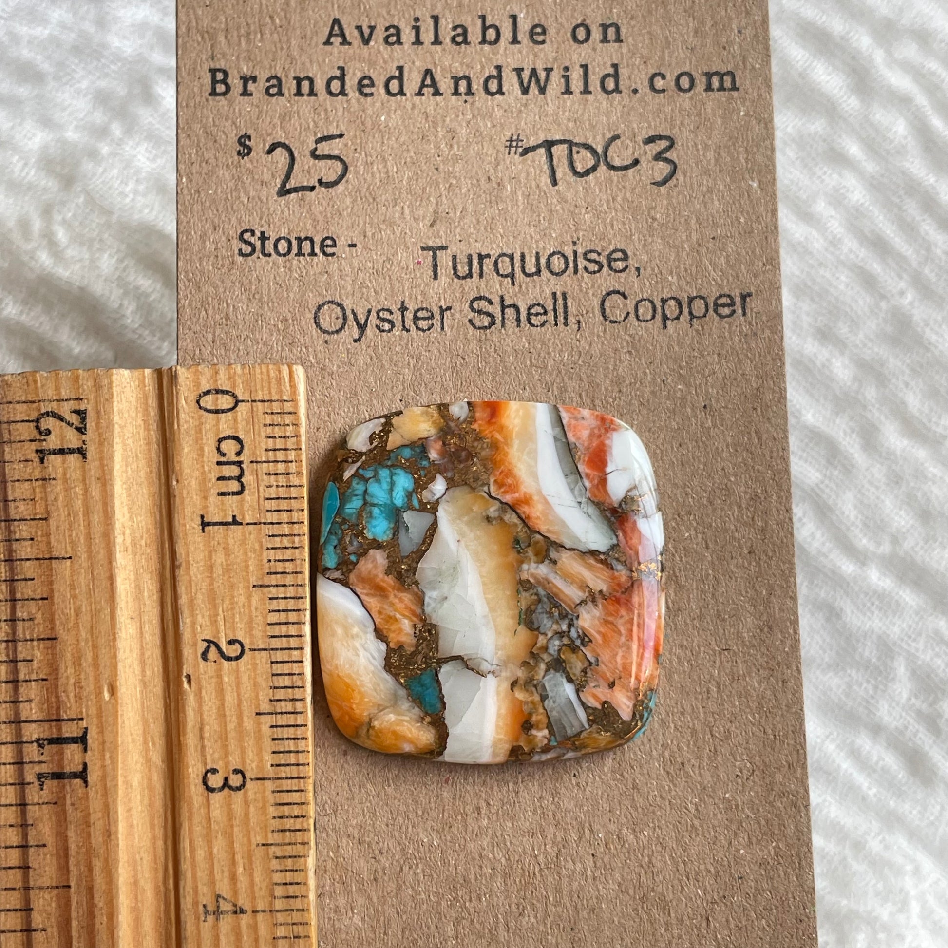Turquoise, Oystershell, Copper Cabochon - TOC3 B35143EA-84FE-452B-B5C1-1BC363702213 Brandedandwild.com