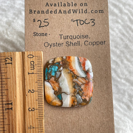 Turquoise, Oystershell, Copper Cabochon - TOC3 B35143EA-84FE-452B-B5C1-1BC363702213 Brandedandwild.com