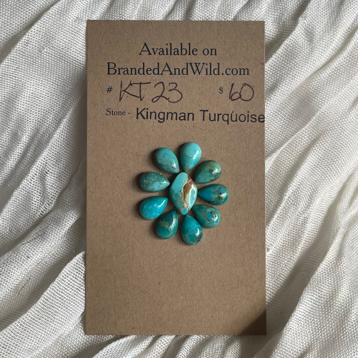 Kingman Turquoise Cabochon - KT23 B3987AA8-C334-4793-BE76-0E13D52F3528 Brandedandwild.com