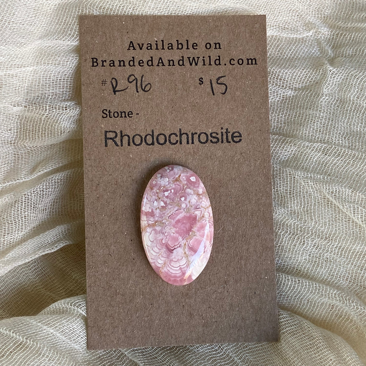 Rhodochrosite Cabochon - R96 B4227694-D255-49EC-9CF7-E81B37822EDF Brandedandwild.com