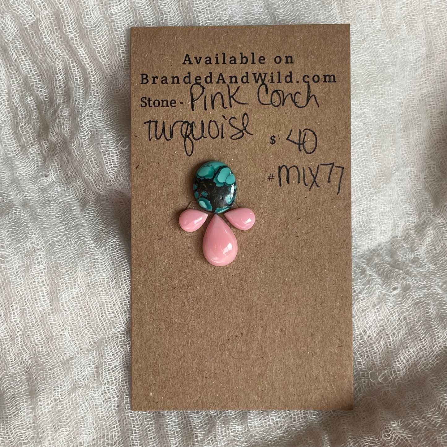Turquoise / Pink Conch - Cabochon - Mix77 B4B5D44A-3820-49E2-A1E1-989BA09B2704 Brandedandwild.com