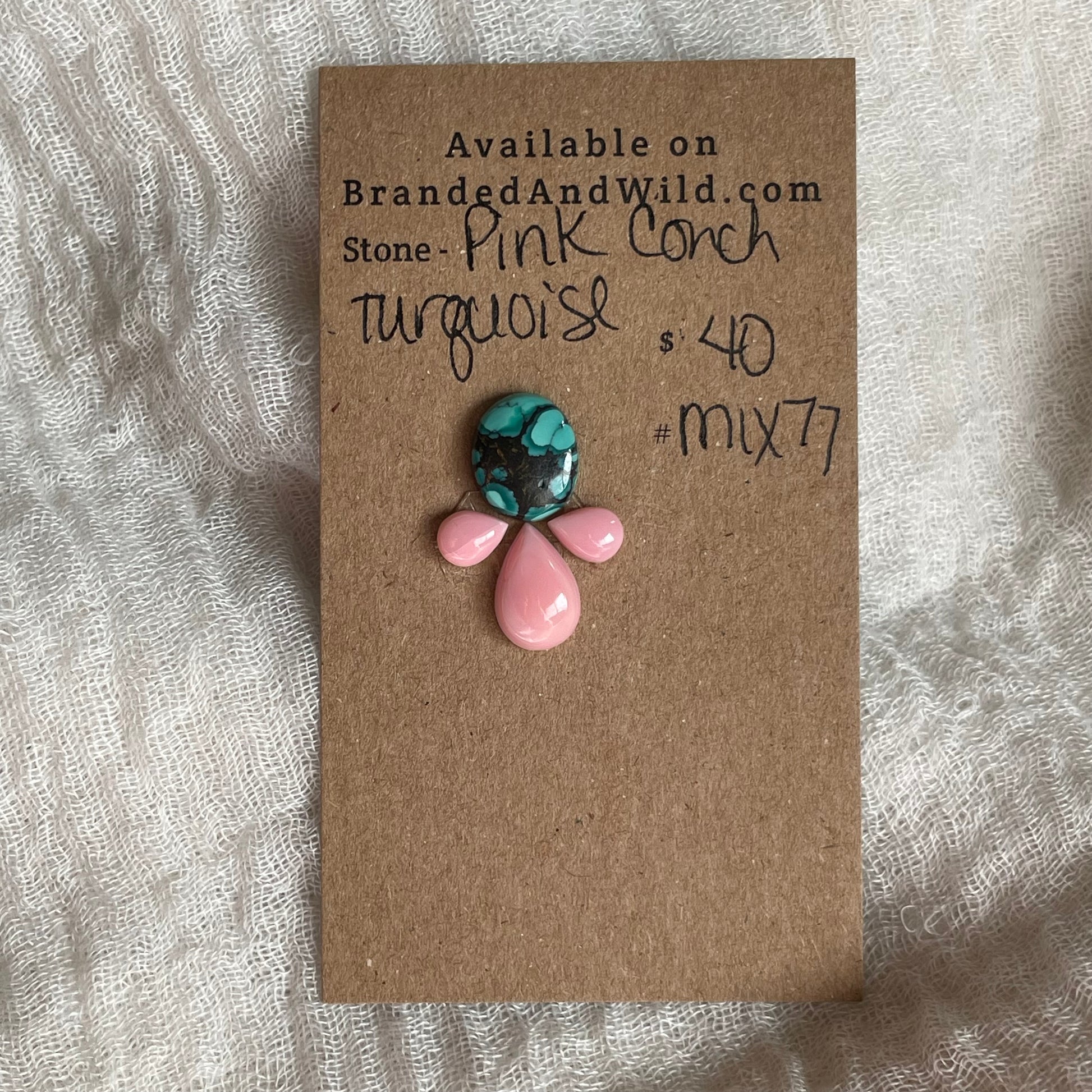 Turquoise / Pink Conch - Cabochon - Mix77 B4B5D44A-3820-49E2-A1E1-989BA09B2704 Brandedandwild.com