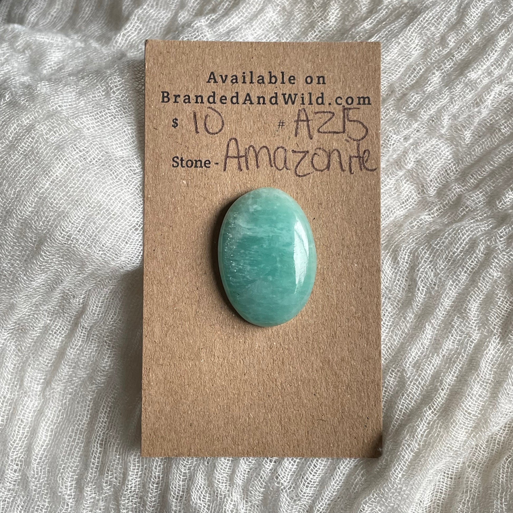 Amazonite Cabochon - AZ15 B507EB8F-899F-4642-9B8E-AD1221A1D1A3 Brandedandwild.com