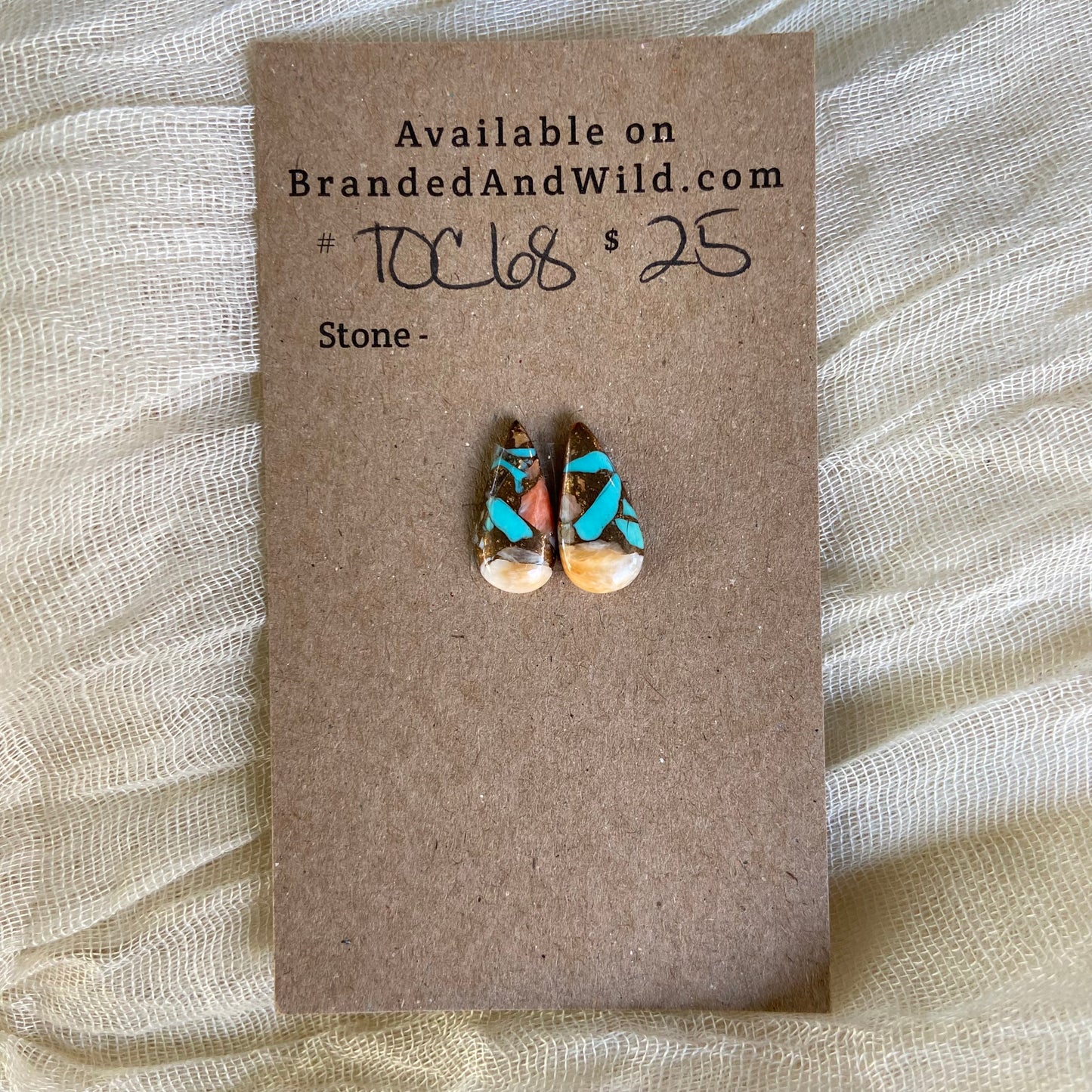 Turquoise, Oyster Shell, Copper Cabochon - TOC68 B5818948-B71A-4DD9-8E86-B9D6C0F6C168 Brandedandwild.com