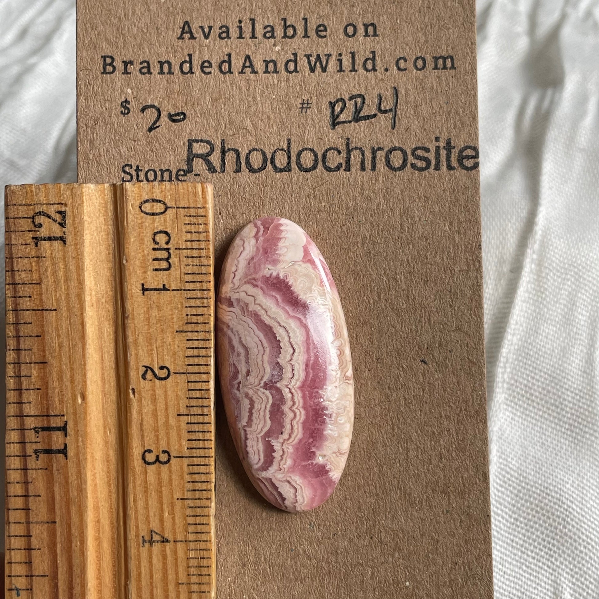 Rhodochrosite Cabochon - R24 B5AE79D7-2DF9-48D5-A0A4-02D5388BDA25 Brandedandwild.com