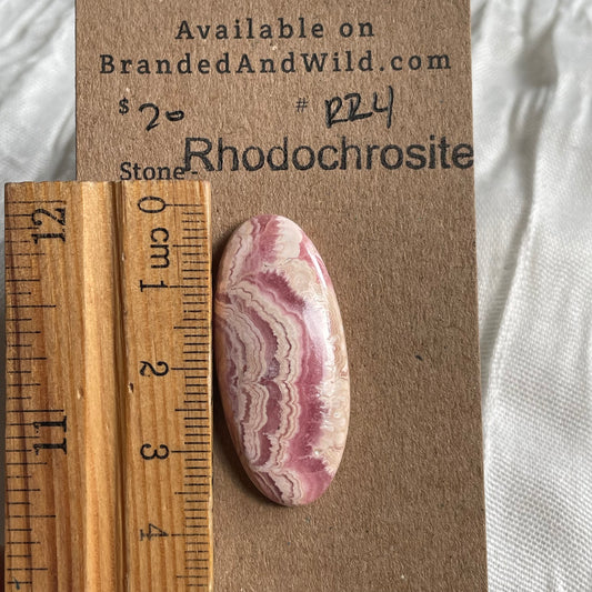 Rhodochrosite Cabochon - R24 B5AE79D7-2DF9-48D5-A0A4-02D5388BDA25 Brandedandwild.com