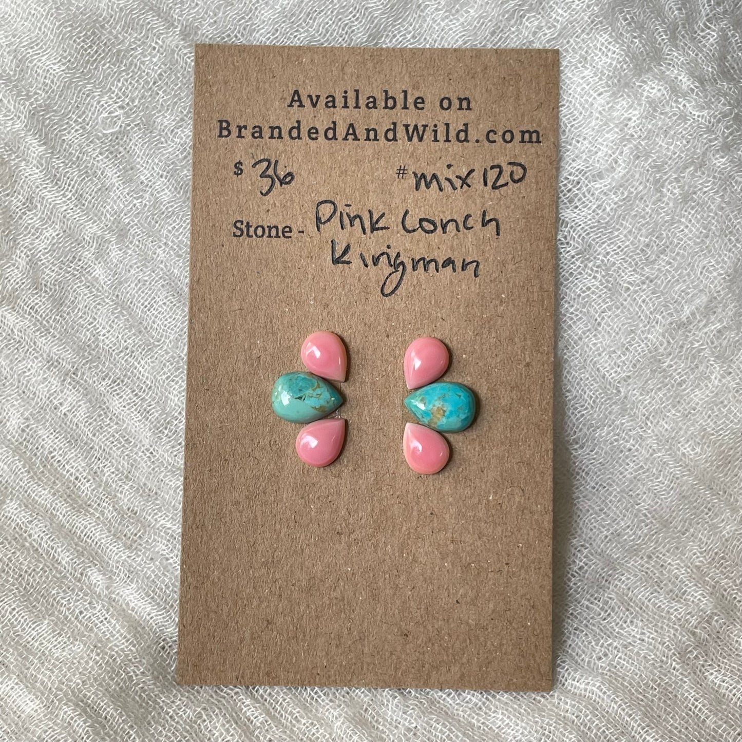 Kingman / Pink Conch Cabochon - Mix120 B5C03030-7381-4282-A03E-A328C34B073F Brandedandwild.com