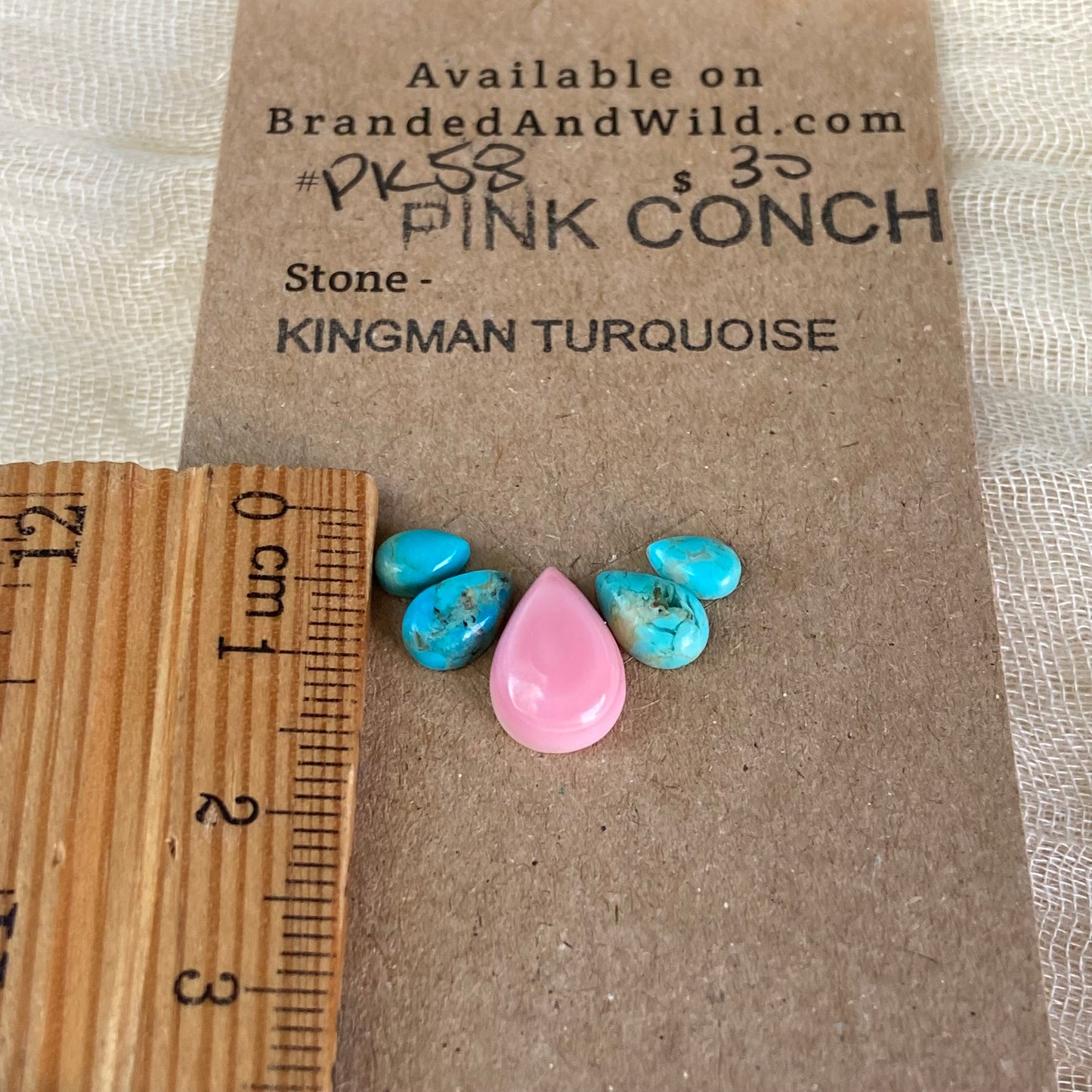 Pink Conch / Kingman Cabochon - PK58 B5E58AFD-AF19-4EA9-9201-EB81139E30DC Brandedandwild.com