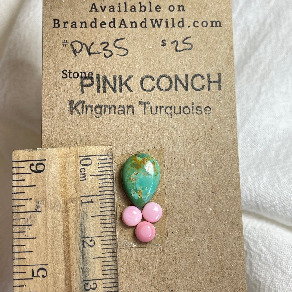 Pink Conch / Kingman Turquoise Cabochon - PK35 B5E66D43-4949-40F7-AAAA-BD93D448BD04 Brandedandwild.com