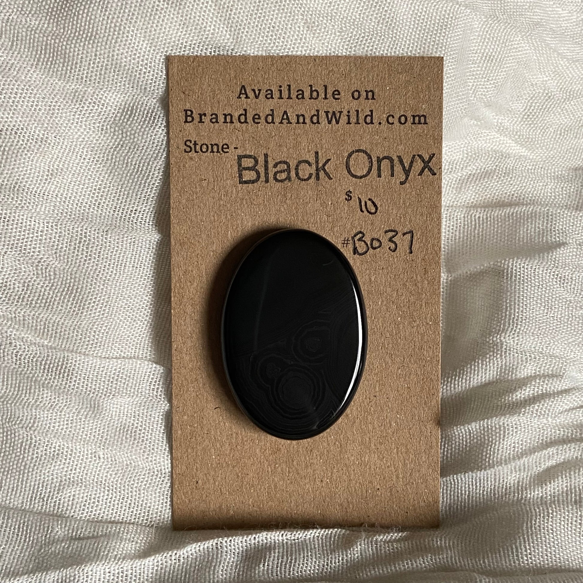 Black Onyx - Cabochon - B037 B5F90341-D2C0-48CF-A10B-11663A50C5A3 Brandedandwild.com