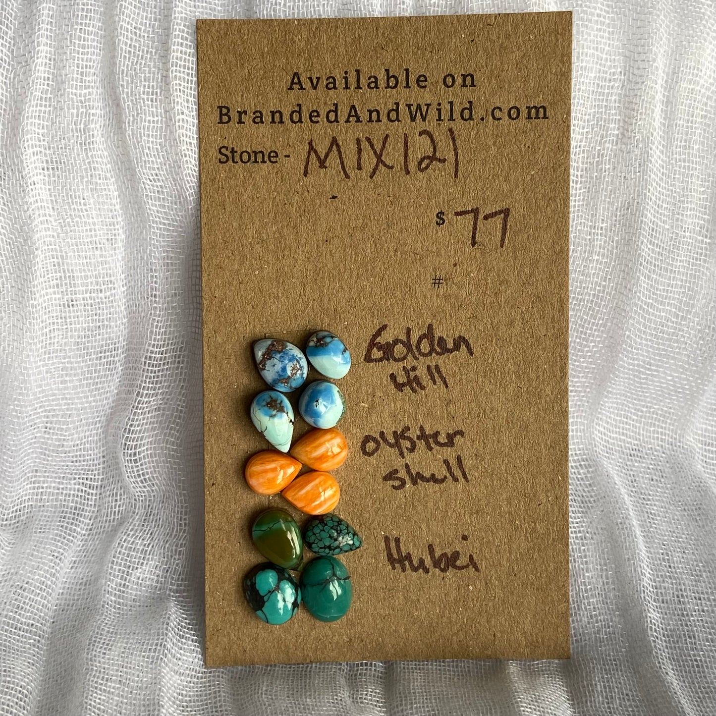 Hubei / Oyster Shell / Golden Hill Cabochon - MIX121