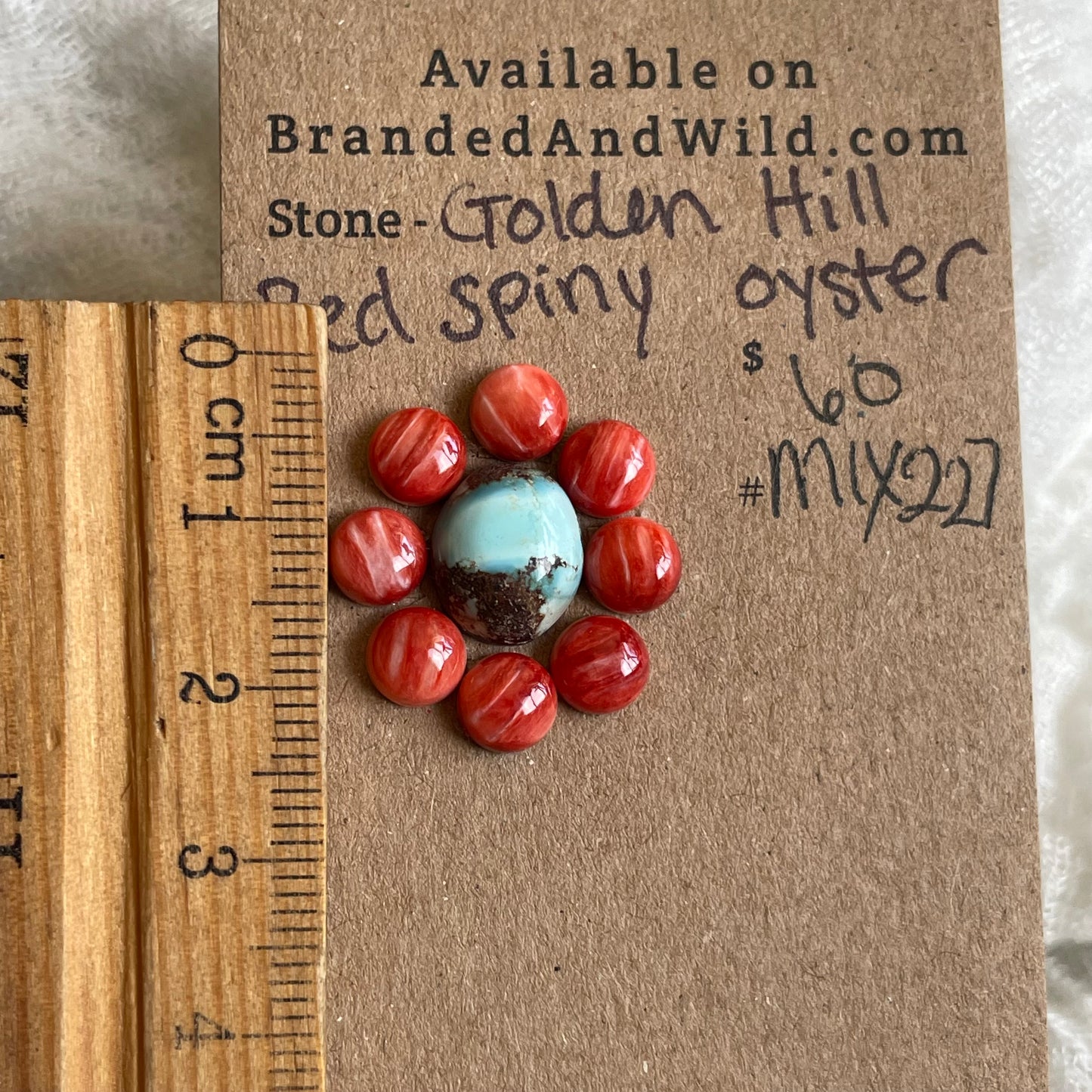 Golden Hill / Oyster Shell Cabochon - MIX227