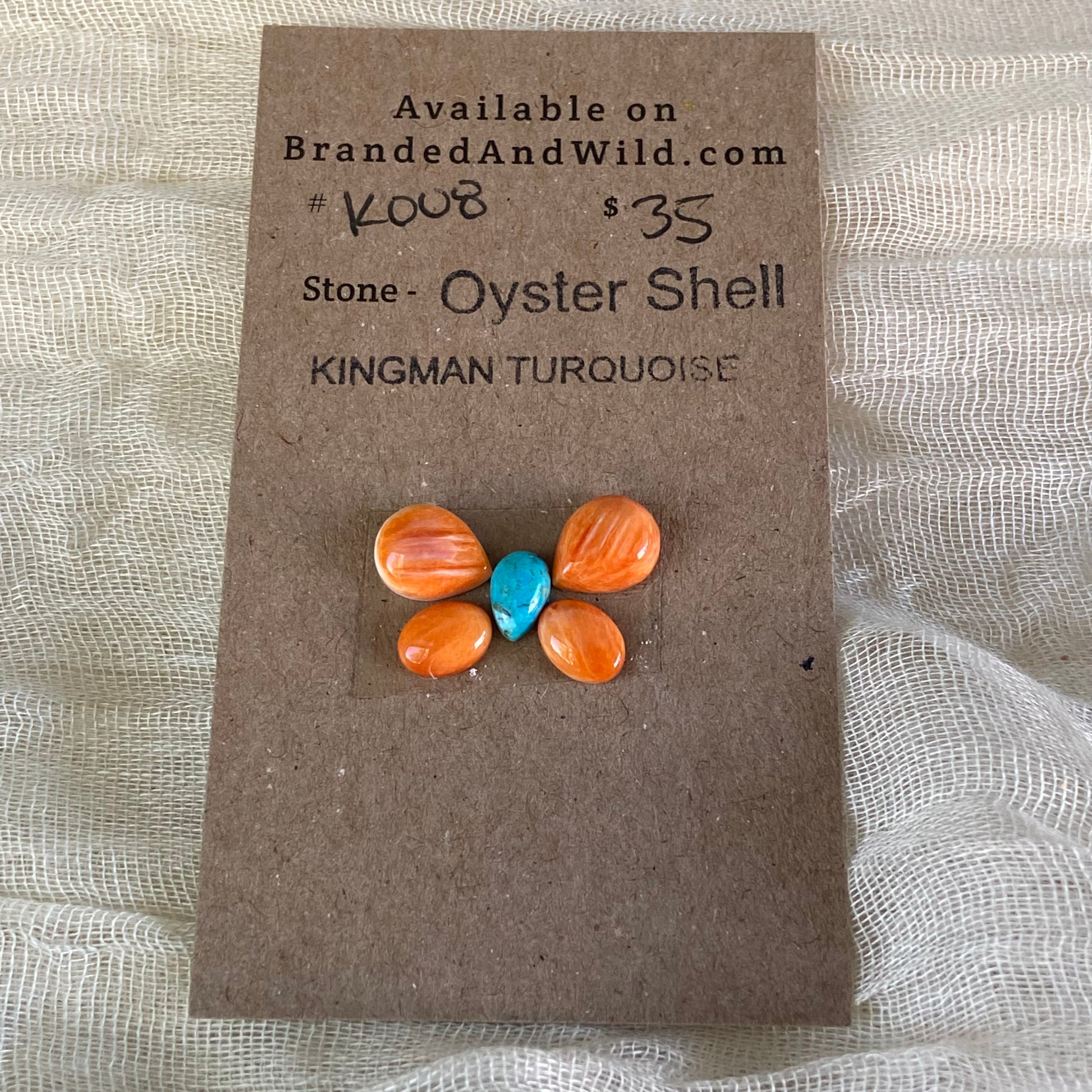 Oystershell / Kingman Turquoise Cabochon - K008 B670143F-16E2-46BE-8845-71AA52D95138 Brandedandwild.com
