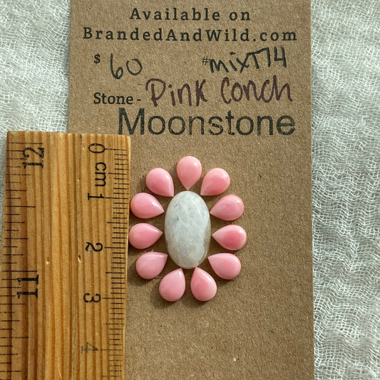 Pink Conch / White Moonstone- Mix174