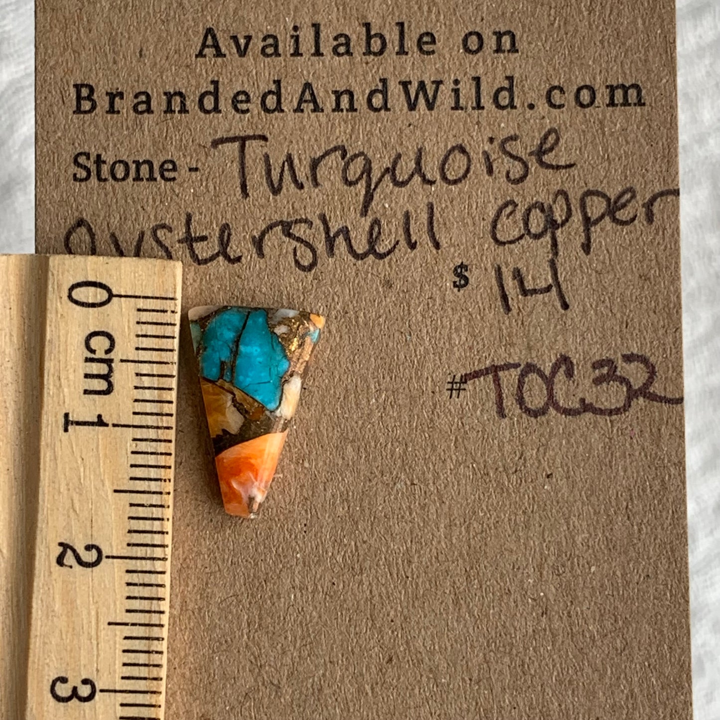 Turquoise, Oystershell, Copper Cabochon - TOC32