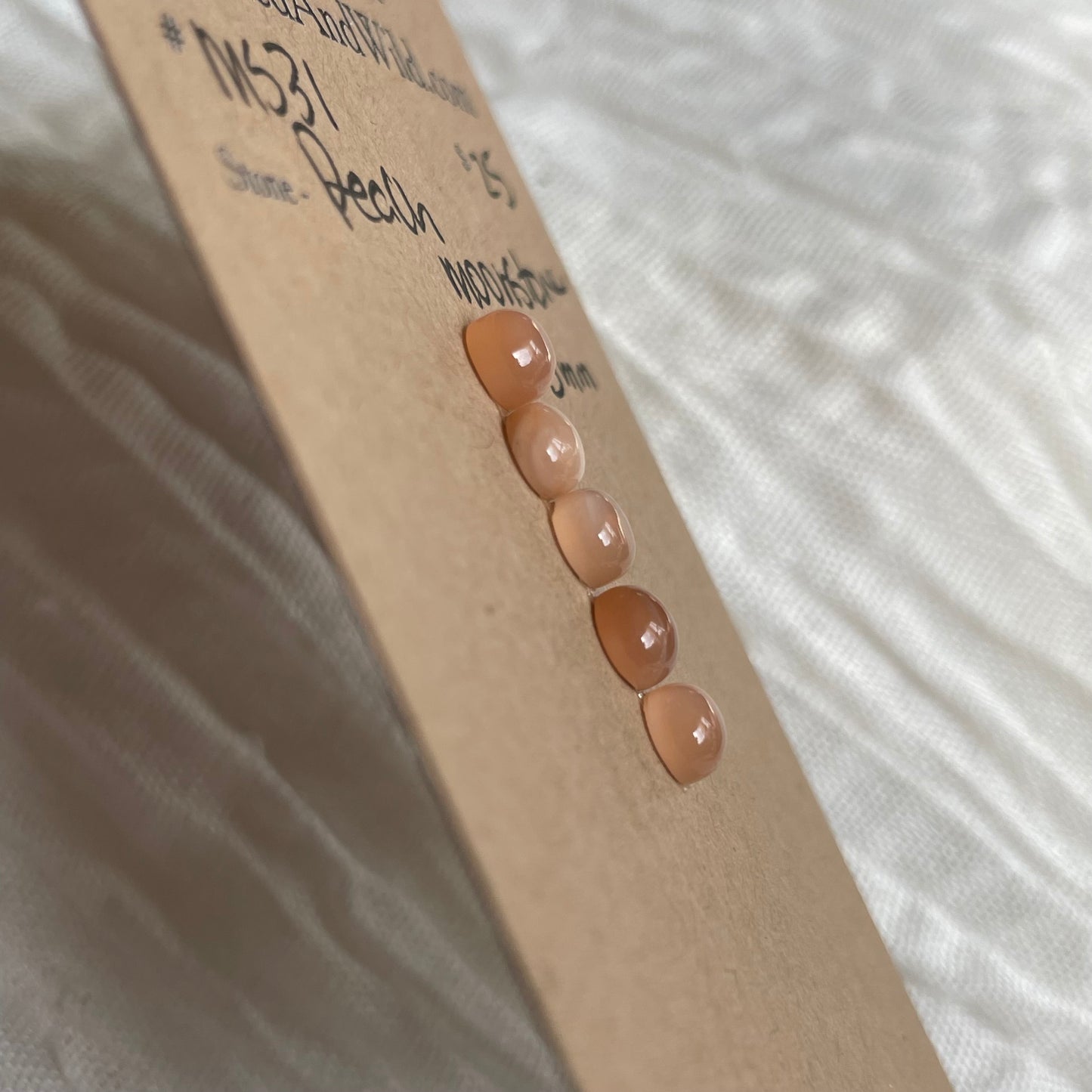 Peach Moonstone Cabochon - MS31 B70C16EC-A40C-41CE-B151-49F4206AAD28 Brandedandwild.com