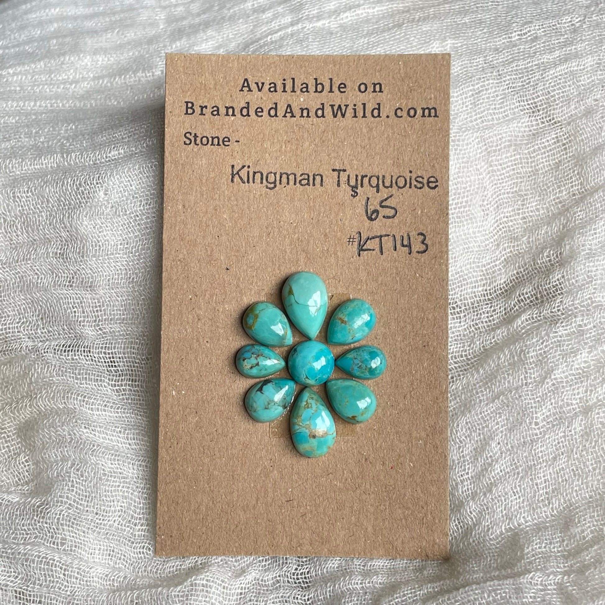 Kingman Turquoise Cabochon - KT143 B73D19EC-D60C-4A81-945D-6CF6F3A4FA27 Brandedandwild.com