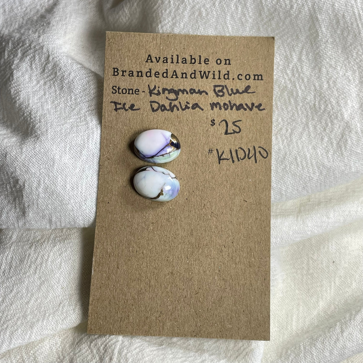 Kingman Ice Blue Dahlia Cabochon - KID40 B74071E4-9959-40DE-8F6A-A5CE46963A32 Brandedandwild.com