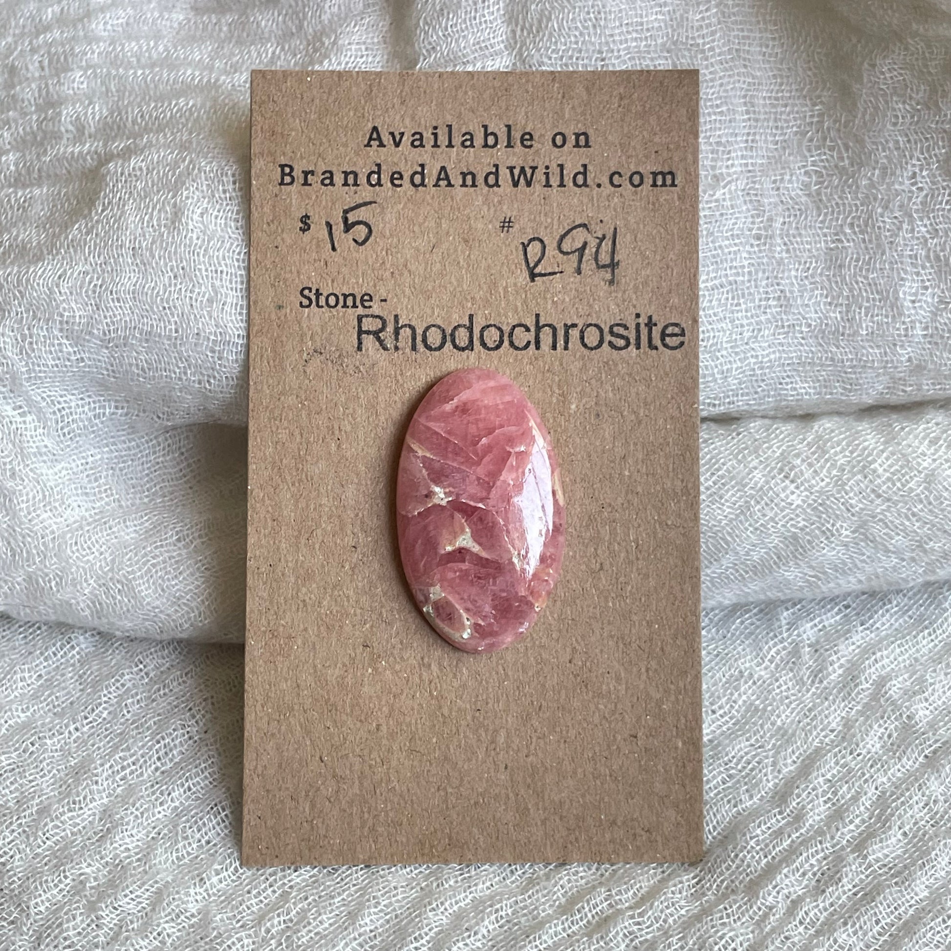 Rhodochrosite Cabochon - R94 B75D0D5F-361A-4DC2-BA95-37163C9E700B Brandedandwild.com