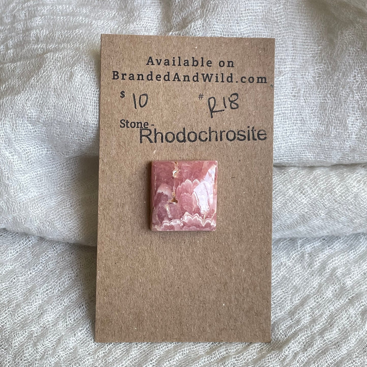Rhodochrosite Cabochon - R18 B768E1E4-6D2D-4824-AB58-4A4468A712E7 Brandedandwild.com
